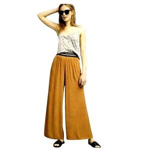 Dolan Left Coast Collection Wide-Leg Gold Pants With Striped Waistband Size M
